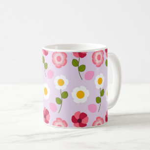 Taza De Café Bonito cerámico de flores de margarita de 11 oz
