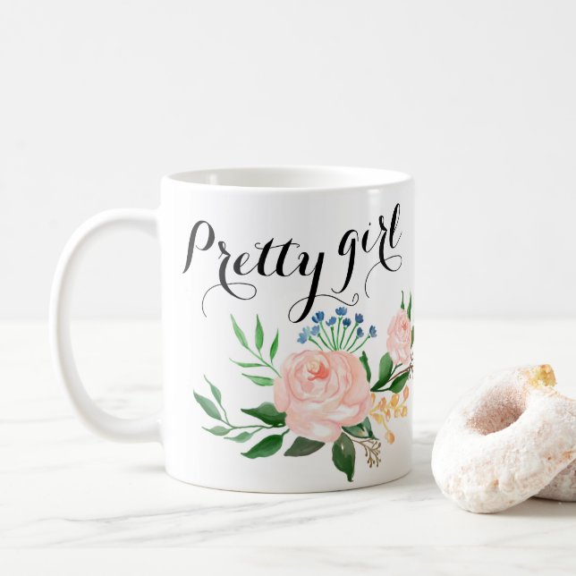 Taza De Café Bonito Chica Coffee Mug (Con donut)