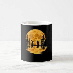 Taza De Café Bonito Conejo Conejo Conejo Noche Moon Sky