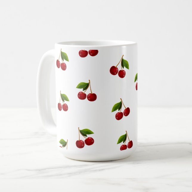 Taza De Café Bonito Coquette Cherry Pattern Mug (Anverso izquierdo)