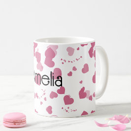 Taza De Café Bonito Corazón de amor Personalizado
