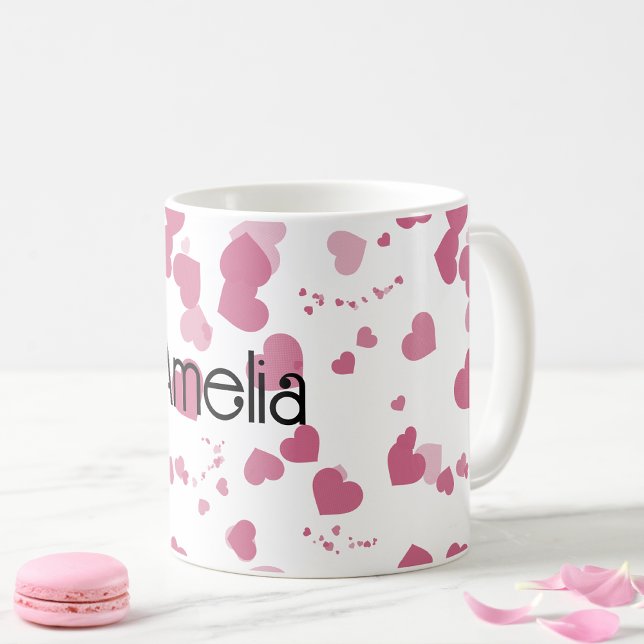 Taza De Café Bonito Corazón de amor Personalizado (Subido por el creador)