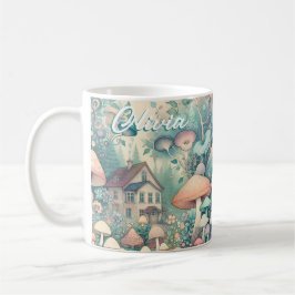 Taza De Café Bonito Core Whimsical Village Personalizado