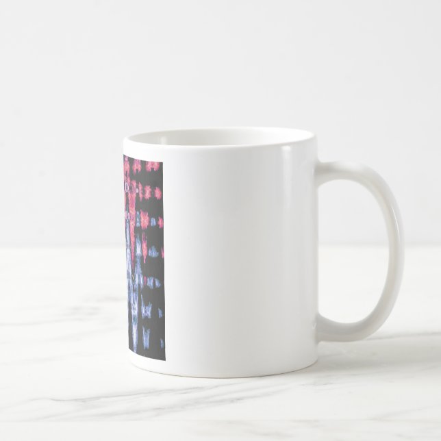 Taza De Café Bonito Cuestita Púrpura Ash Gris y Colores Negros (Derecha)