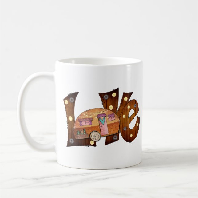 Taza De Café Bonito de campamento de amor (Izquierda)