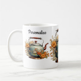 Taza De Café Bonito de té de café Flores Diseño de maceta flora