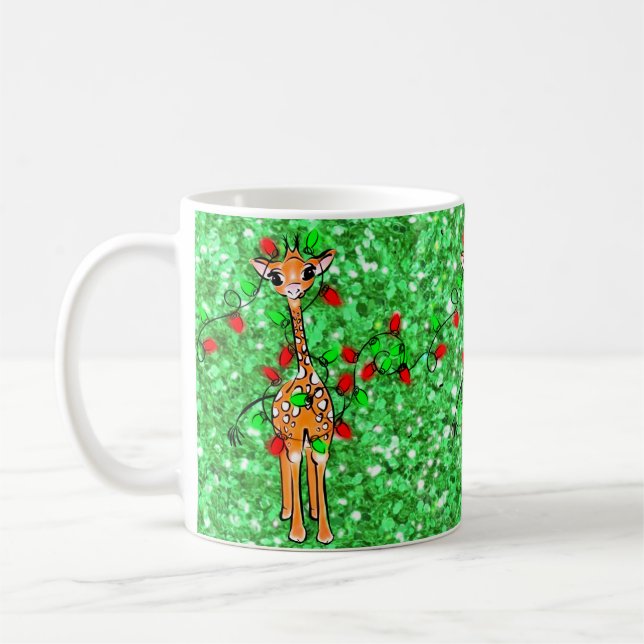 Taza De Café Bonito festividad festividad Giraffe luces de trin (Izquierda)