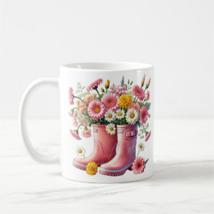 Taza De Café Bonito Floral crecer la felicidad un florecimiento