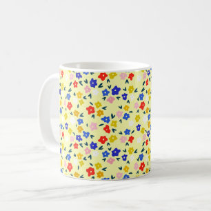 Taza De Café Bonito Floral Delicado y Lindo sobre Amarillo Past