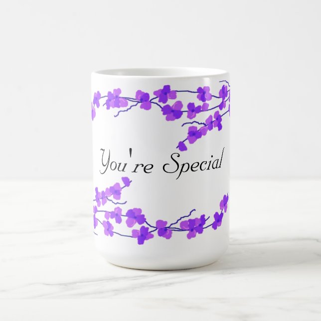 Taza De Café Bonito Flores Púrpura - Su Especial (Centro)