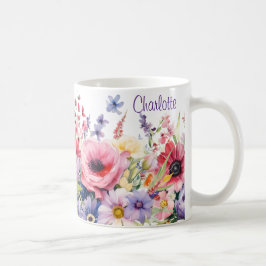 Taza De Café Bonito Flores Springtime añadir Nombre Regalo Café