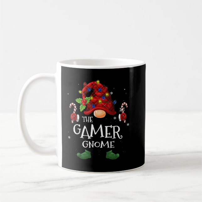 Taza De Café Bonito Gamer Gnome Búfalo Jugado árbol de Navidad  (Izquierda)