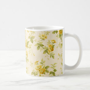 Taza De Café Bonito granjero amarillo dorado floral