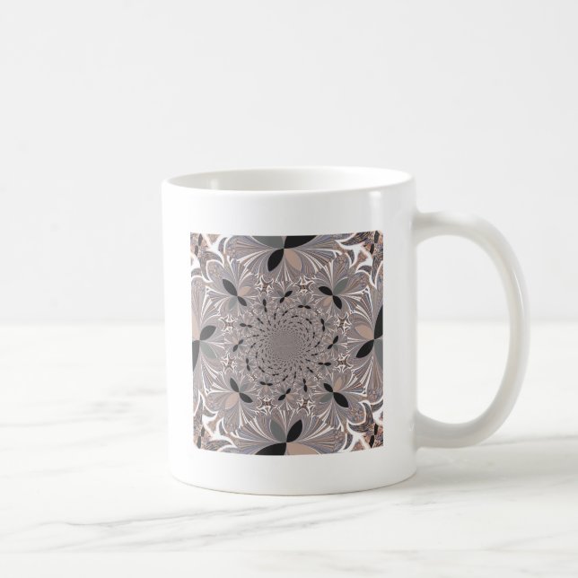 Taza De Café Bonito kaleidoscopio gris de ceniza sin fisuras (Derecha)