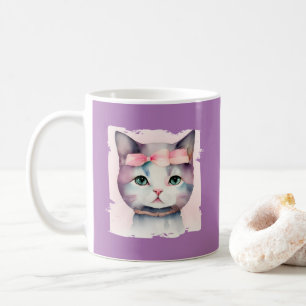 Taza De Café Bonito Kitty Con Bow Rosado Mug