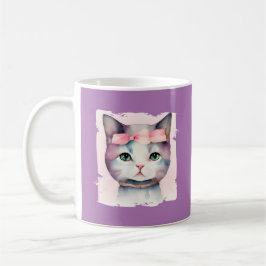 Taza De Café Bonito Kitty Con Bow Rosado Mug