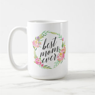 Taza De Café Bonito Mejor Mamá Jamás Floral Wreath