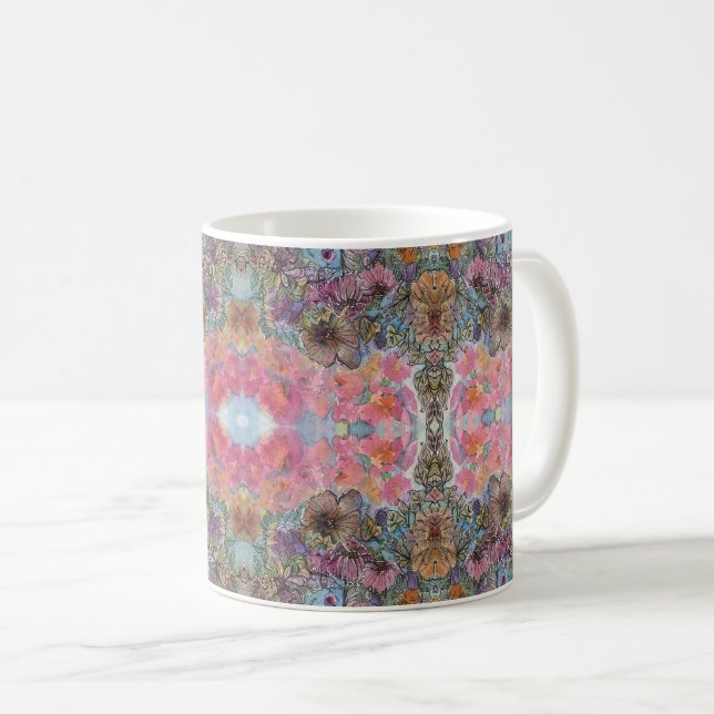 Taza De Café Bonito Moda Flor Jardín acuático Pintado (Anverso derecho)
