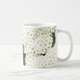 Taza De Café Bonito Neutral de arbustos del Mar Blanco Florals