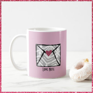 Taza De Café Bonito Nota de amor Corazón