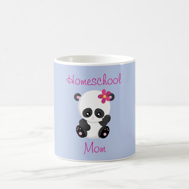 Taza De Café Bonito Panda Homeschool Mom (Centro)