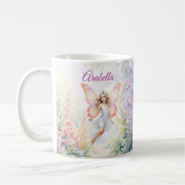 Taza De Café Bonito Pastel de Mariposa en Jardín de Flores