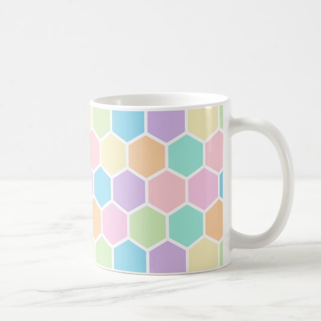 Taza De Café Bonito Pastel Honeycomb Pattern Mug (Derecha)