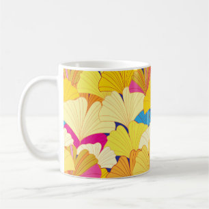 Taza De Café Bonito patrón de cosecha amarilla
