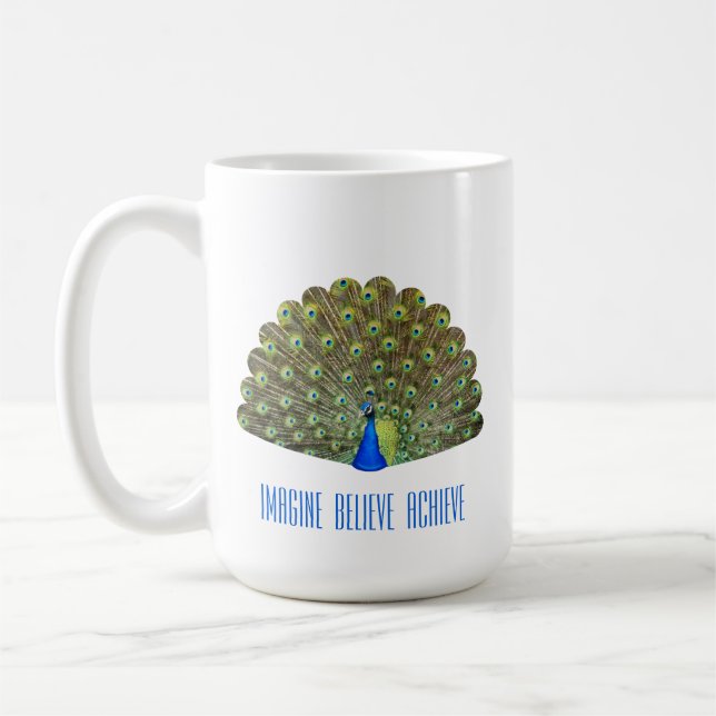 Taza De Café Bonito pavo real azul (Izquierda)