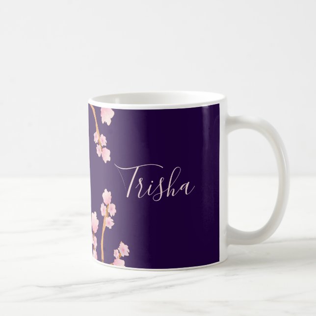 Taza De Café Bonito Purple Floral Coffee Mug (Derecha)