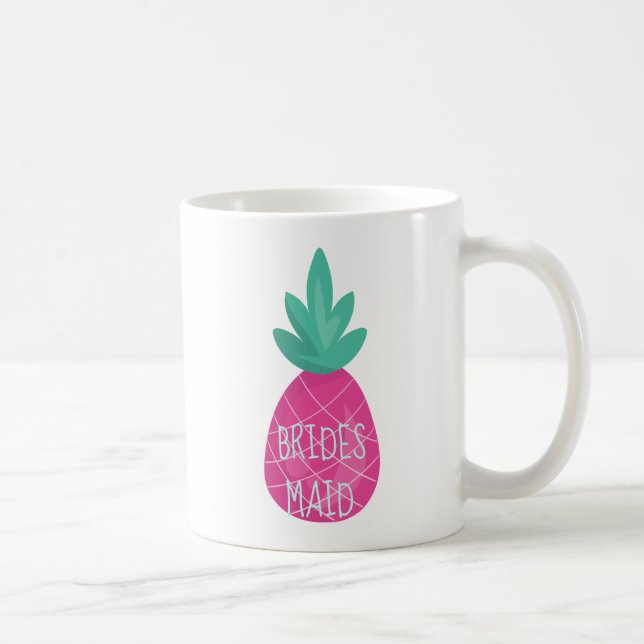 Taza De Café Bonito Púrpura Pineapple Bridesmaid (Derecha)