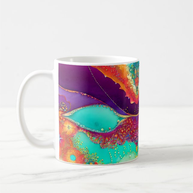Taza De Café Bonito Resumen del arte de la playa (Izquierda)