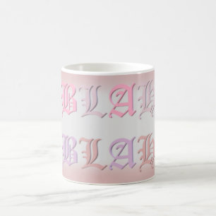 Taza De Café Bonito rosa morado claro Blah Blah