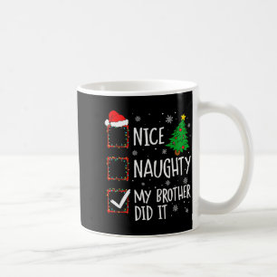 Taza De Café Bonito Travieso Mi Hermano Lo Hizo Xmas Familia Ho