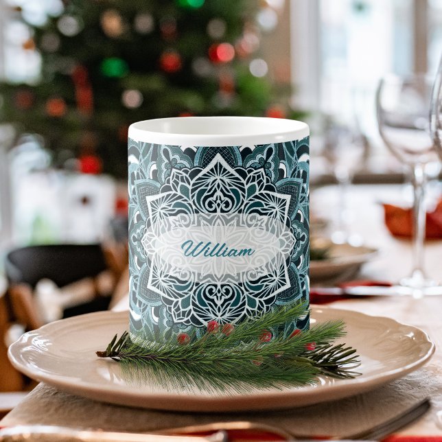 Taza De Café Bonito Turquoise Mandala Mug (Subido por el creador)