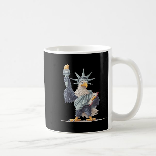 Taza De Café Bonito Usa Estatua Para Ropa Patriótica Lo (Derecha)