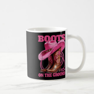 Taza De Café Bonitos Boots Graciosos En La Línea De Tierra Occi