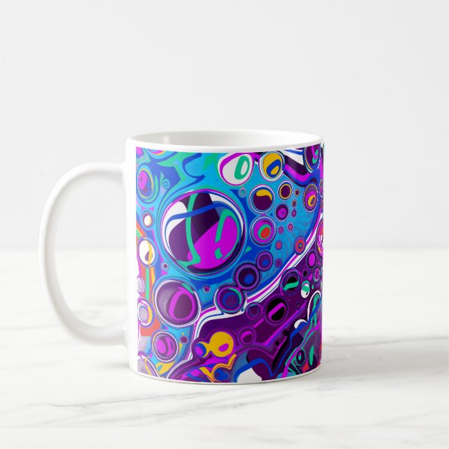 Taza De Café Bonitos Burbujas Marble Fluido Arte (Izquierda)