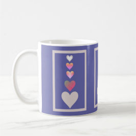 Taza De Café Bonitos Corazones Periwinkle Cute Simple Moderno