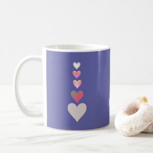 Taza De Café Bonitos Corazones Periwinkle Moderno Simple Cute