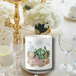 Taza De Café Bonitos dinosaurios de colores