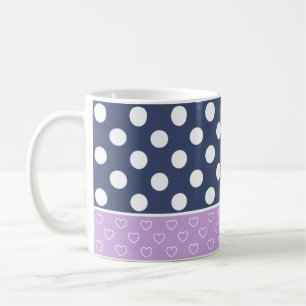 Taza De Café Bonitos Puntos Y Corazones De Colores