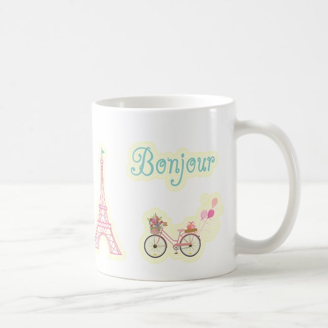 Taza De Café Bonjour de París Francia (Derecha)