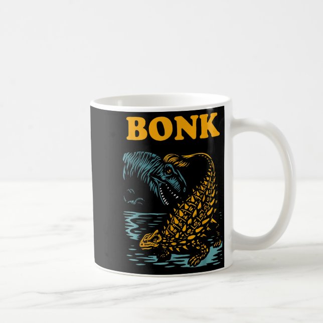 Taza De Café Bonk Dinosaur Funny Prehistoric Humor Design  (Derecha)