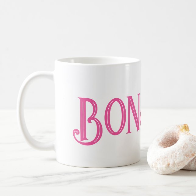 Taza De Café Bono rosa de café blanco Mug (Con donut)