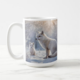 Taza De Café "Bonos escardados: el zorro ártico y su cachorro"