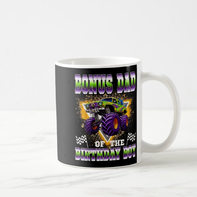 Taza De Café Bonus Dad Of The Birthday Boy Monster Truck Birthd (Derecha)