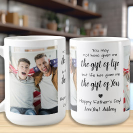 Taza De Café BONUS DAD Poem Personalizado 2 Photo Father's Day