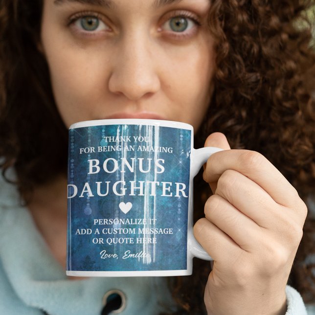 Taza De Café Bonus Daughter Gracias Personalizado De Mensajes (Bonus Daughter Thank You Heartfelt Message Custom Coffee Mug
)