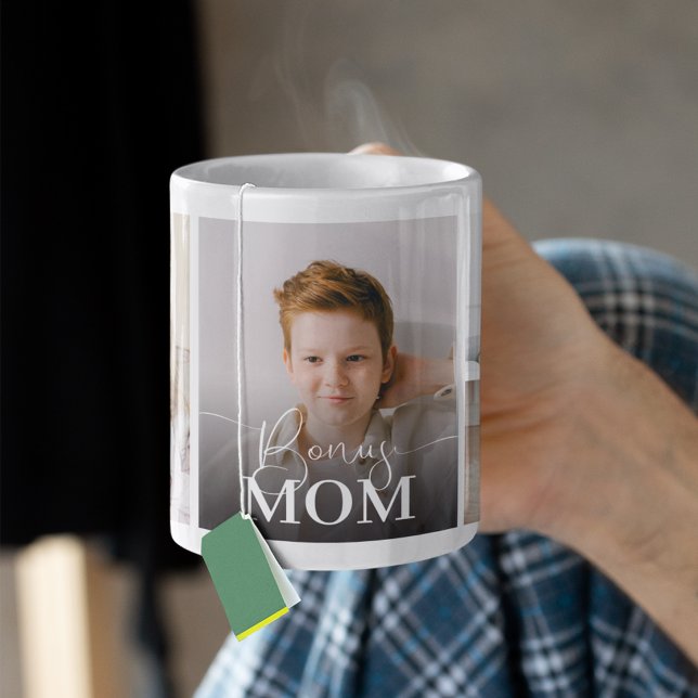 Taza De Café Bonus Mom 5 Photo Collage (Subido por el creador)